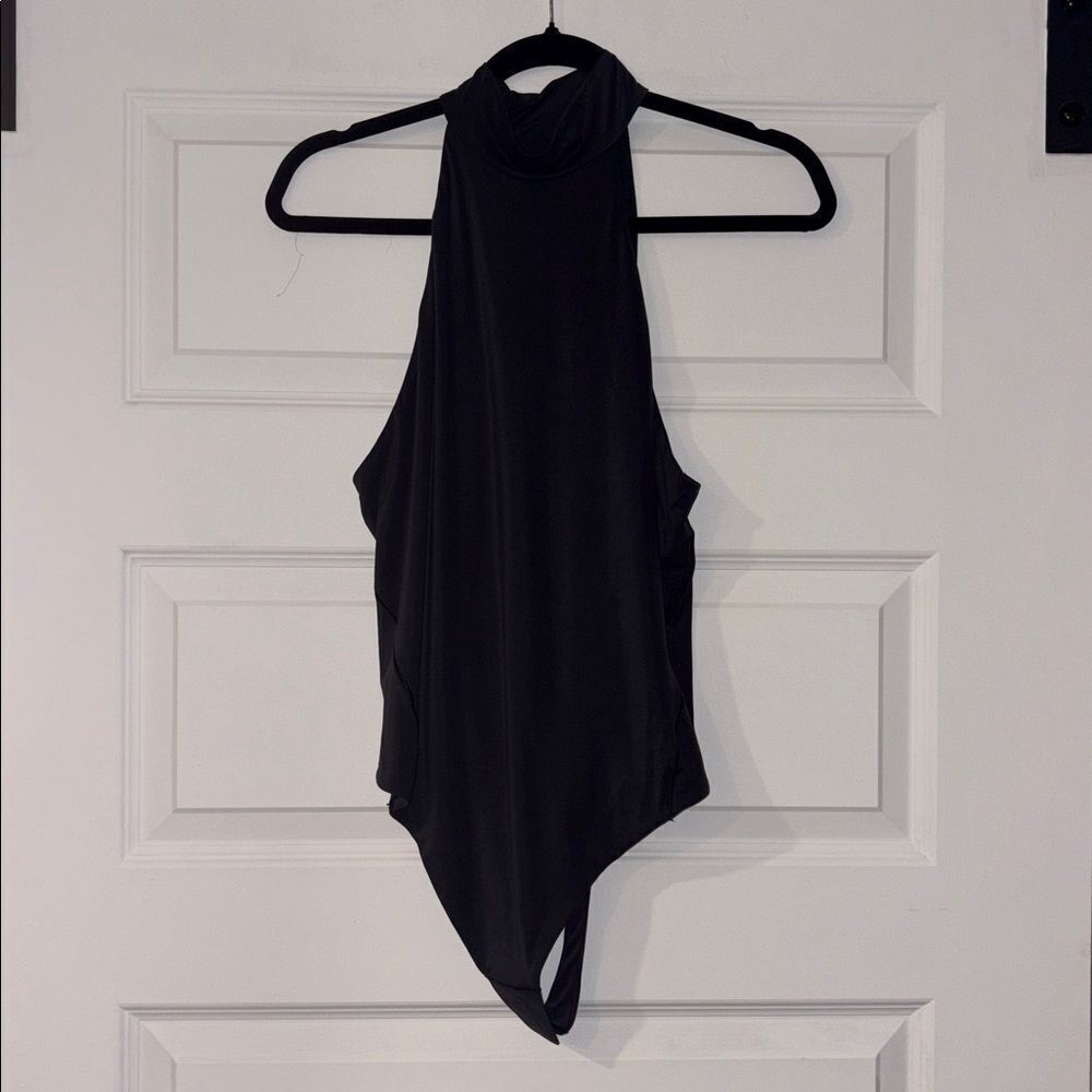 Lululemon Wundermost Ultra-Soft Nulu Mockneck Sleeveless Bodysuit-Black